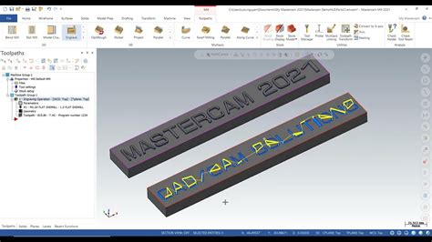 Mastercam Tutorial 116 How To Mill Engraving Text Toolpath Youtube