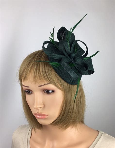 Dark Green Fascinator Forest Green Fascinator Emerald Green Etsy Uk