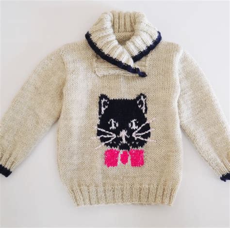 Knitting Pattern Cat and Mice Jumper. Digital ... - Folksy