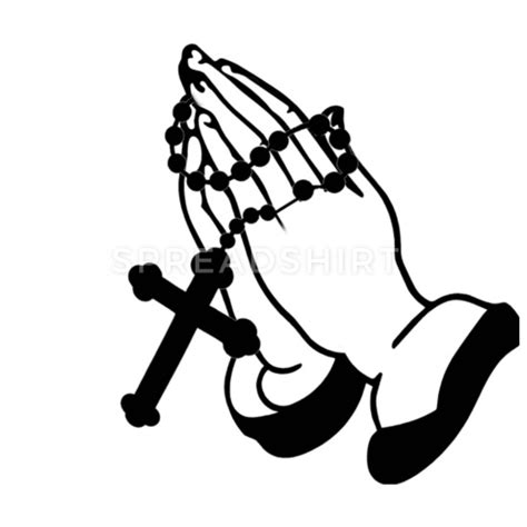 Prayer Hands With Rosary Svg