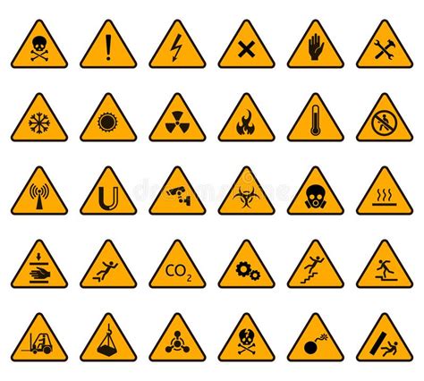 Set Of Warning Road Signs Stock Vector Illustration Of Caution 81430776