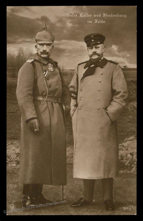 Germany WWI Kaiser Wilhelm II General Hindenburg Portrait Real Photo