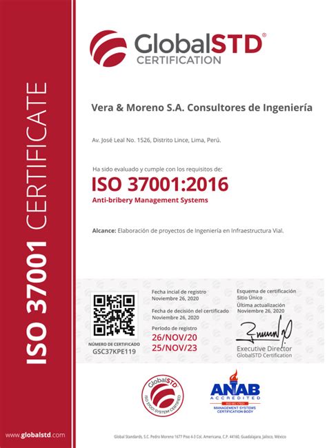 ISO 37001 Gestión Antisoborno VM CONSULTORES DE INGENIERÍA S A