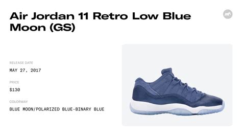 Air Jordan 11 Retro Low Blue Moon (GS) Raffles and Release Date | Sole ...