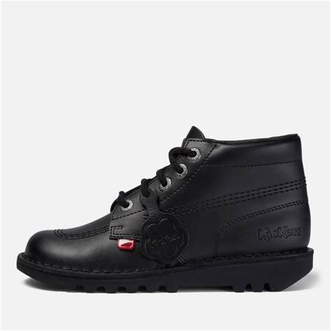 Youth Unisex Kick Hi Leather Black Kickers