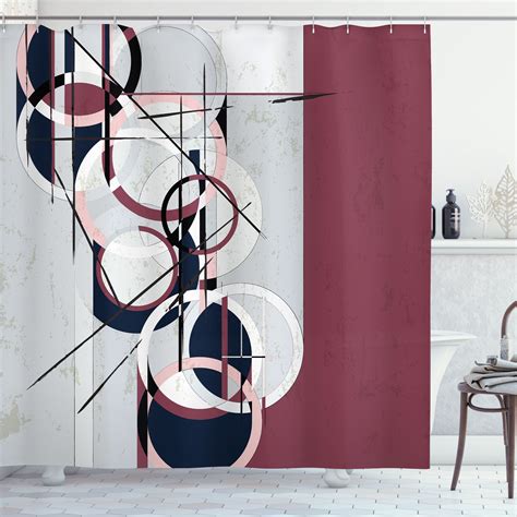 Ambesonne Modern Art Shower Curtain Surreal Abstract Retro 69wx75l