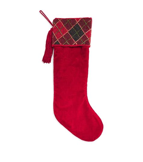 Harrods Red Tartan Cuff Balmoral Stocking Harrods Uk