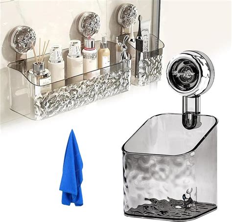 Étagère de douche à ventouse de style glacier léger et luxueux panier