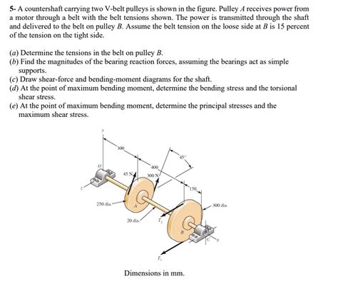 SOLVED Answer A Through E Please 5 A Countershaft Carrying Two V Belt