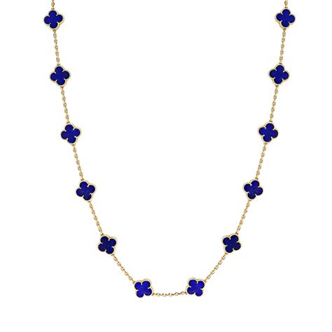 Van Cleef Arpels Vintage Gold And Lapis Lazuli Motif Alhambra