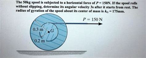 Solved The Kg Spool Is Subjected To A Horizontal Force Of P N