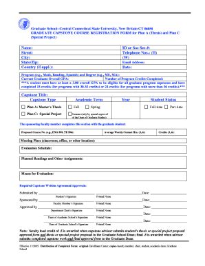 Fillable Online Ccsu GRAD CAPSTONE COURSE REGISTRATION FORM FOR PDF PDF