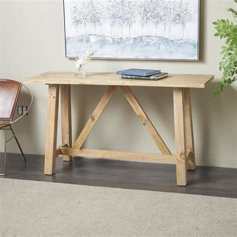 Litton Lane In X In Light Brown Rectangle Wood Console Table