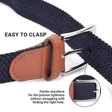 Stretch Braided Woven Belts Without Holes Elastic Casual Belts For Men