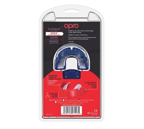 Opro Gen Mouth Guard Gold Level Braces Pearl Blue Minotaur Fight Store