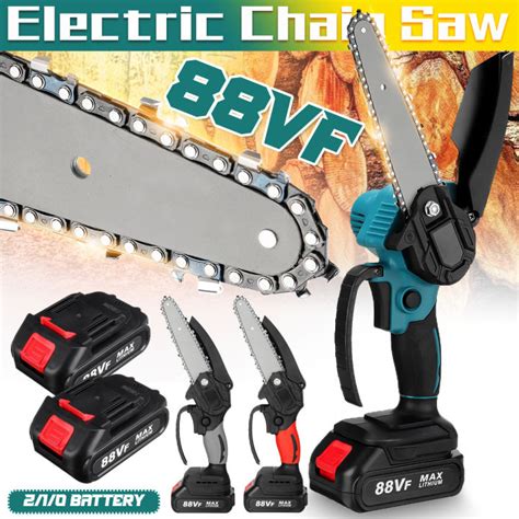 【3 Day Delivery】88v 6 Inch 2000w Electric Saw Cordless Chainsaw Wood Cutter Garden Tree Cutting