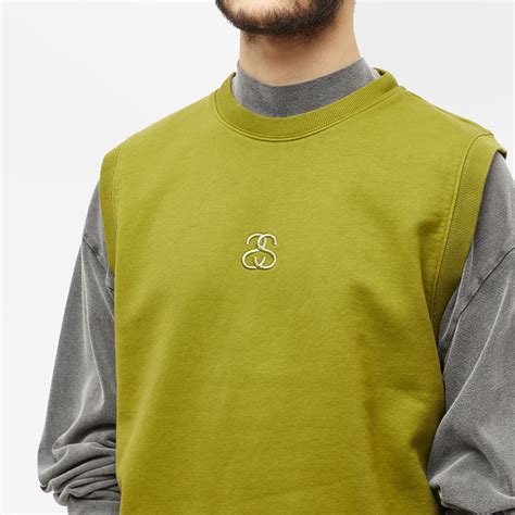 Stussy Link Fleece Vest Green End Us