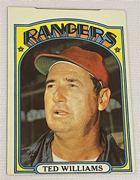 Lot 1972 Topps 510 Ted Williams Texas Rangers Baseball Card