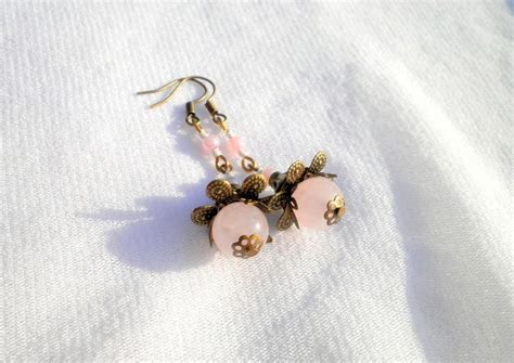 Rose Pink Quarz Earrings From Juta Ehted My Jewelry Shop By DaWanda