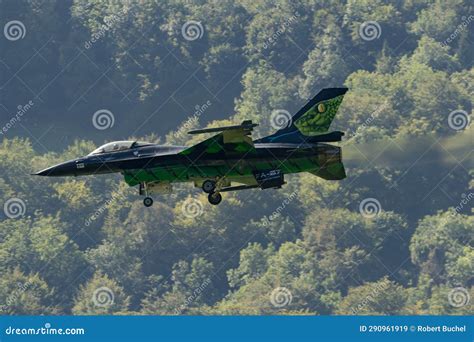 Lockheed Martin F Am Falcon Fighter In Mollis In Switzerland