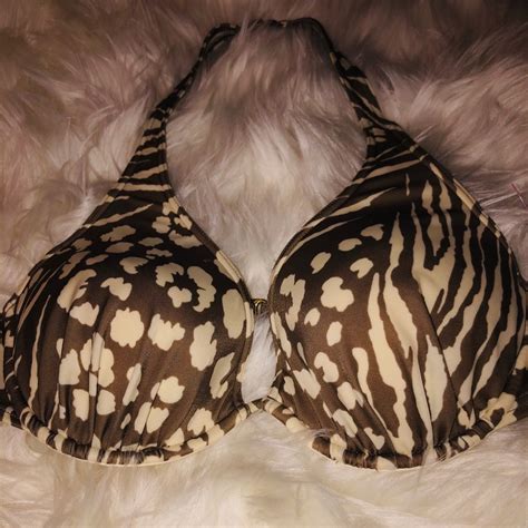 Victoria Secret Beige And Cream Bikini Top Gem