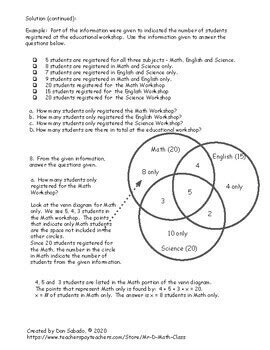 Venn Diagrams in Set Theory - word problems by Mr D Math Class | TpT