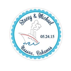 Cruise Ship Personalized Wedding Favor Stickers, Destination Wedding ...