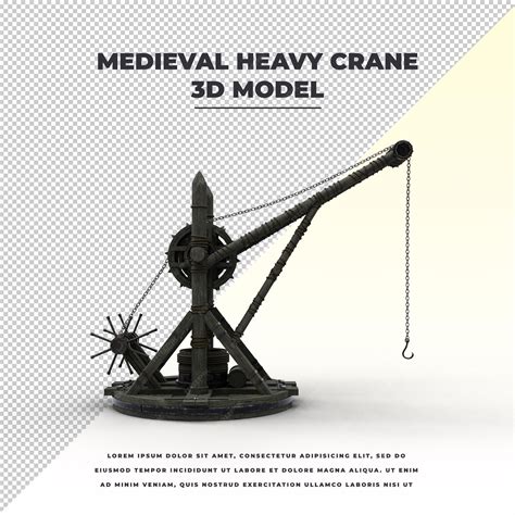 Premium PSD | Medieval heavy crane