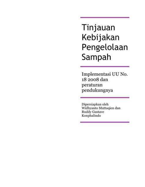 PDF Tinjauan Pengelolaan Sampah