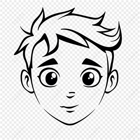 Simple Cartoon Drawing Of A Boy S Head Outline Sketch Vector PNG