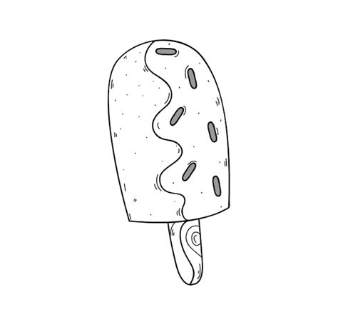 Doodle De Helado Dibujado A Mano Vector Premium