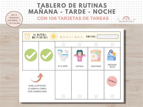 Tablero De Rutinas Y H Bitos Plantilla Imprimible Planificador