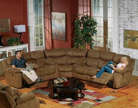 Brown Fabric Frisco Modern Sectional Sofa W Optional Recliner