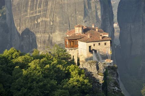 Roussanou Monastery at Meteora Stock Image - Image of mountain, greece ...