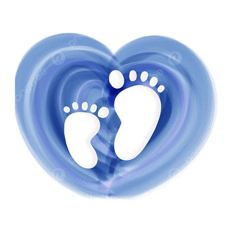 Baby Footprints Hd Transparent Footprints Watercolor Love Heart White