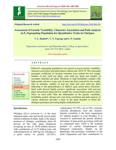 PDF Assessment Of Genetic Variability Character Association And Path