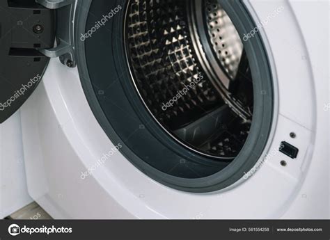 washing dryer machine  view   drum close  stock photo
