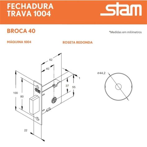 Trava Tetra Auxiliar Roseta Redonda Inox Polido Stam