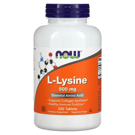 Now Foods L Lysine 500 Mg 250 Tablets