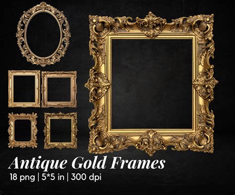 Antique Gold Frames Digital Downloads Junk Journal - Etsy