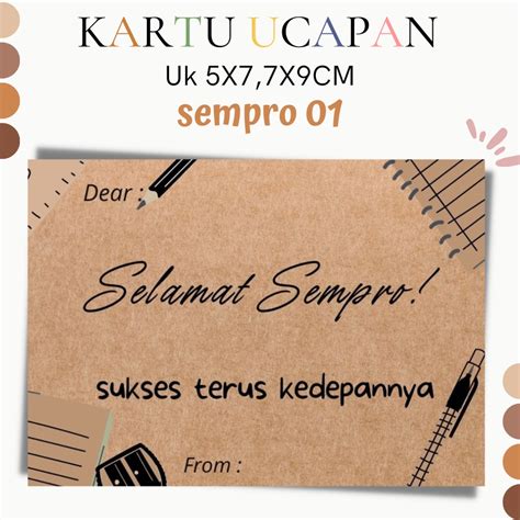 Jual Kartu Ucapan Selamat Sempro Kertas Kraft Uk X X X X Cm