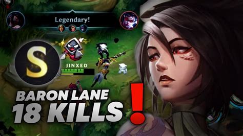 WILD RIFT AKALI Vs VAYNE IN BARON LANE 18 KILLS YouTube