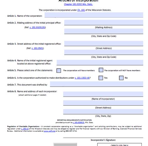 Wisconsin Articles Of Incorporation Llc Bible