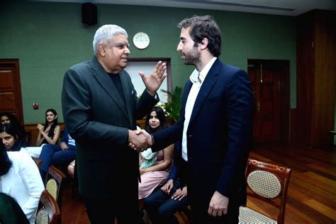 Vice President Jagdeep Dhankar during an interaction with a delegation ...