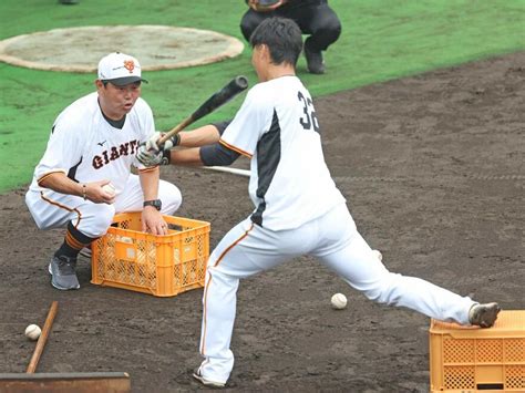 写真：【巨人】広岡大志がデーブ塾＆亀井塾で3時間半の猛特訓 レギュラー奪取へ雪辱期す 東スポweb