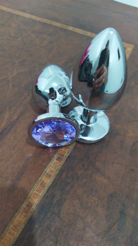 Plug Anal de Aço Pedra Cristal Jóia Anal 9 5 Cm ROXO GRANDE