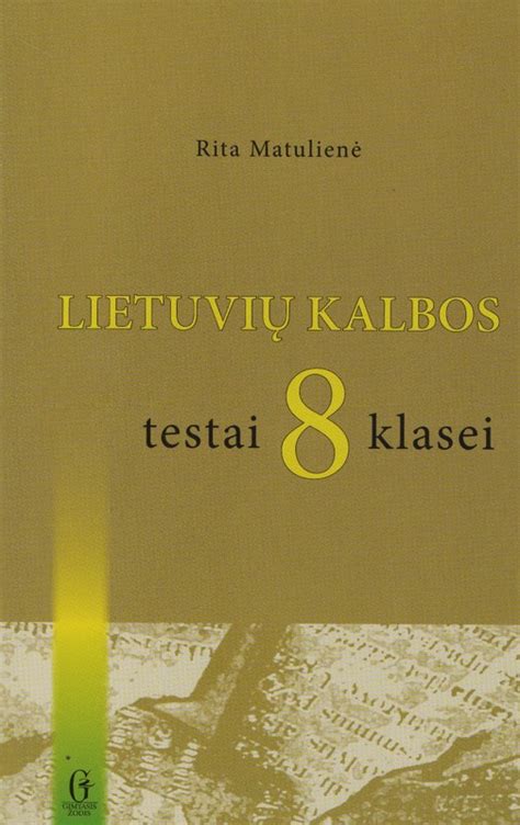 Lietuvi Kalbos Testai Klasei Knygos Lt