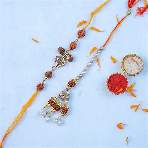 Rudra Rangoli Rudraksha Bhaiya Bhabhi Rakhi Set Rakhi Sets In