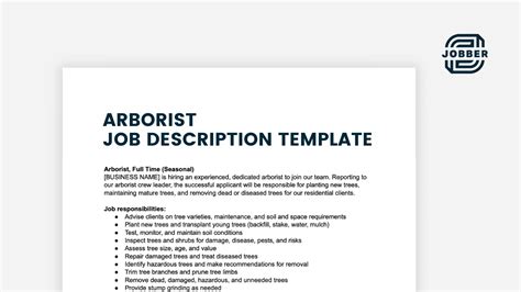 Arborist Job Description How To Write Your Own Free Template Jobber