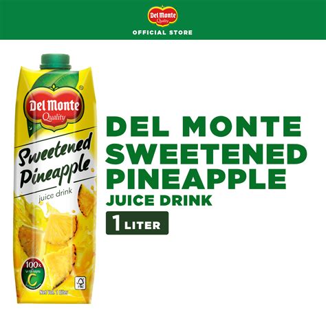 DEL MONTE Sweetened Pineapple Juice Drink With Refreshing Real Fruit